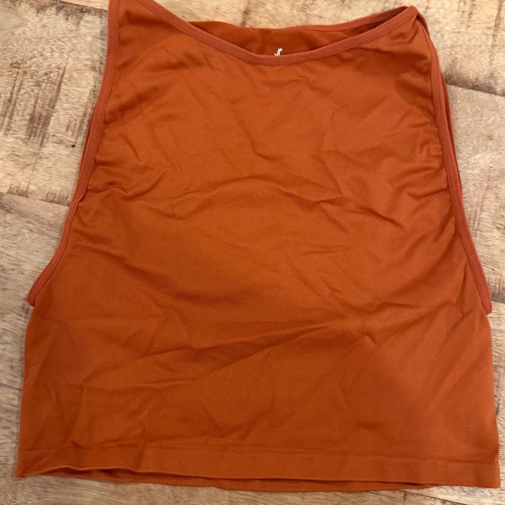 Free People Movement Happiness Runs Crop Tank Rust Orange XS/S